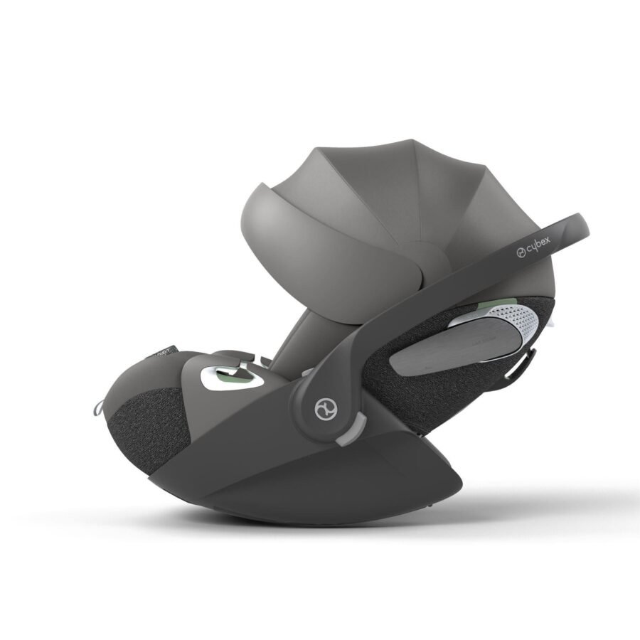 Cybex pelēks autokrēsliņš ar saulessargu un regulējamu rokturi