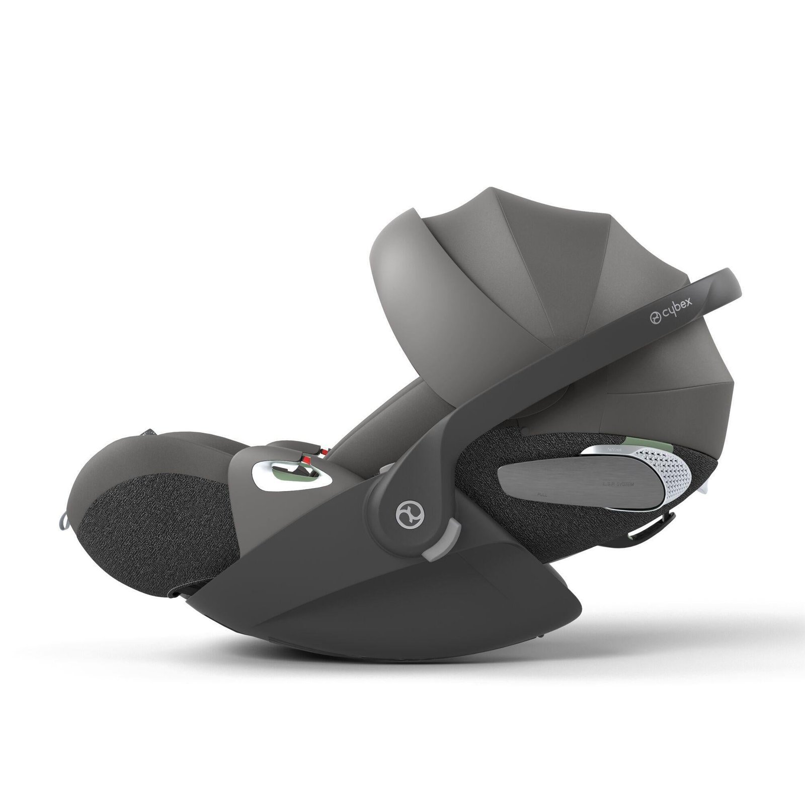 Cybex Cloud T i-Size mirage pelēks autokrēsliņš ar paceļamu aizsargjumtu un pamatu