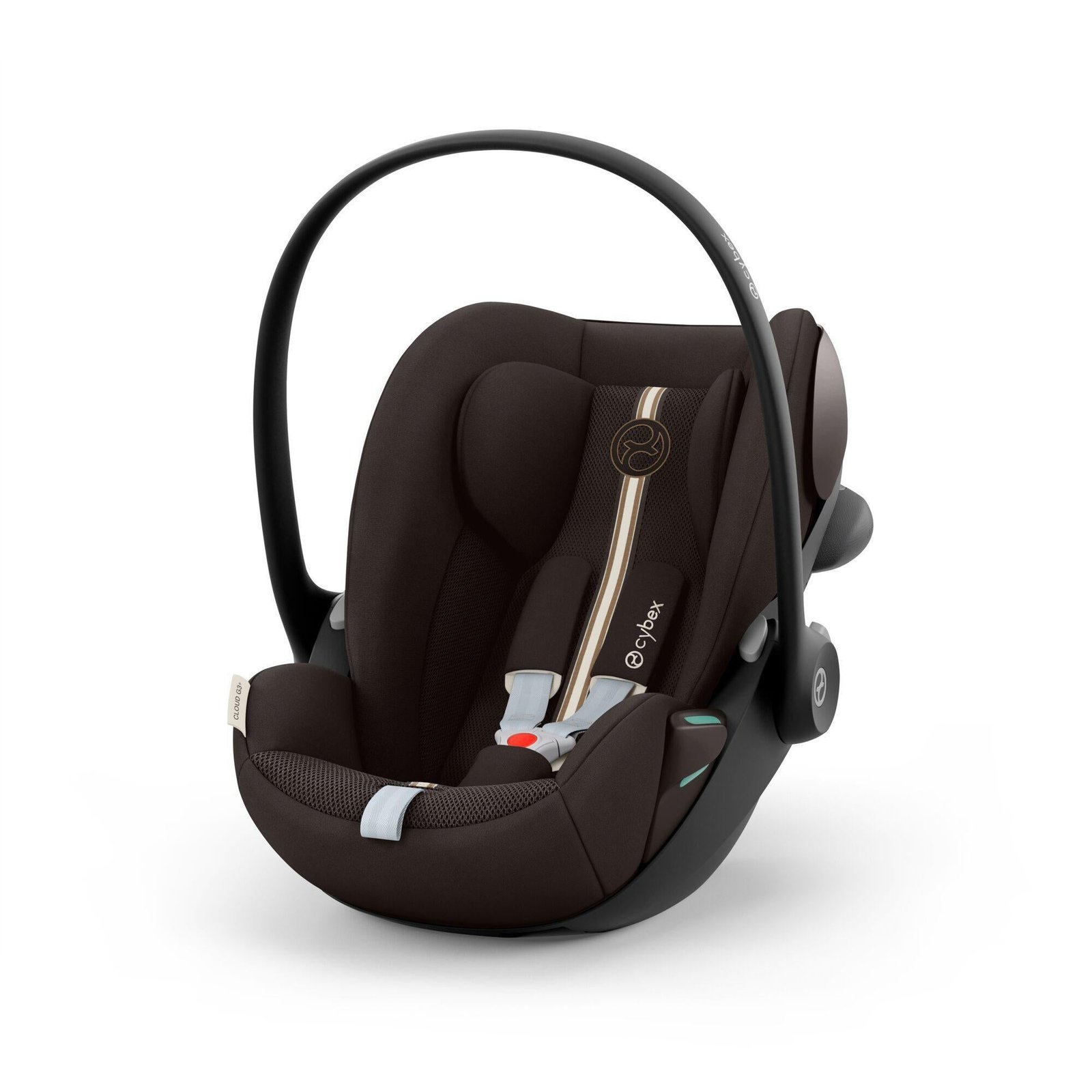 Cybex brūns autokrēsliņš ar jumtiņu un drošības jostām pasleņķī