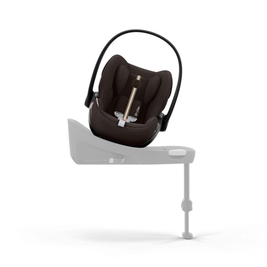 Cybex autokrēsliņš tumši brūnā krāsā ar pamatni un drošības rokturi