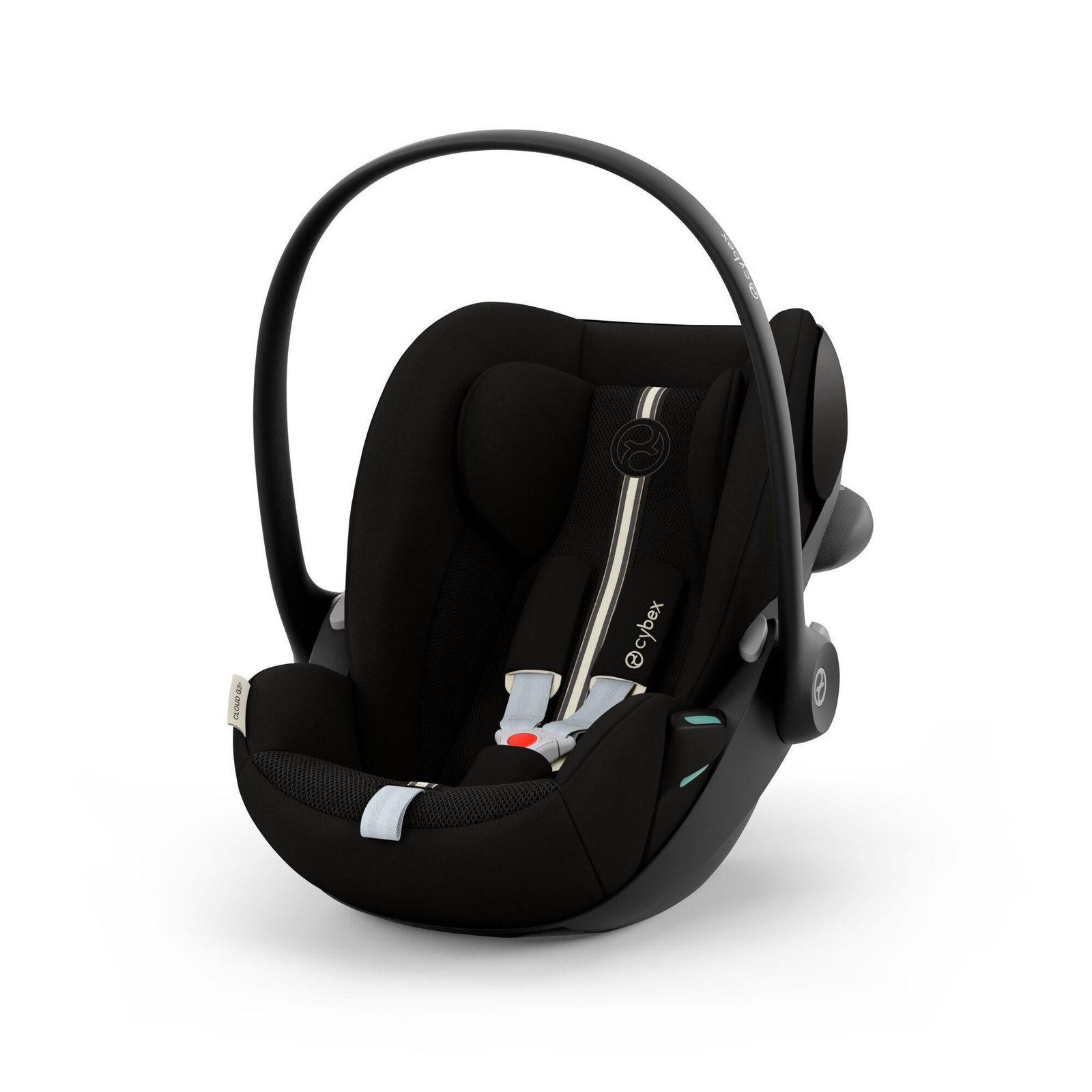 Cybex Cloud G i-Size melns autokrēsliņš ar rokturi un drošības jostām