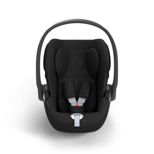 Cybex melns autokrēsliņš ar drošības siksnām un rokturi￼