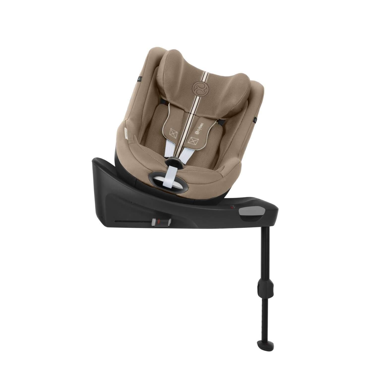 Cybex Sirona Gi i-Size autokrēsliņš smilškrāsā ar balstu un polsterētu sēdvietu