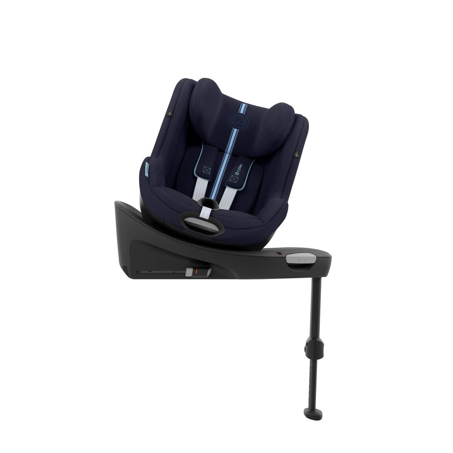 Cybex Sirona G i-Size tumši zils autokrēsliņš ar balstu un polsterētu galvas atbalstu