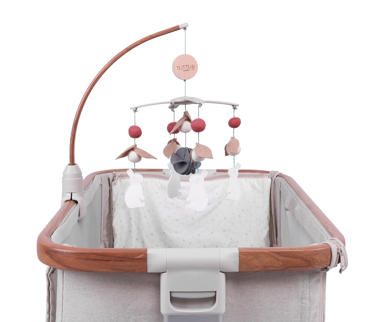 Tutti Bambini CoZee 2in1 karuselīte gultiņai – Scandinavian Walnut-Ecru – foto 2