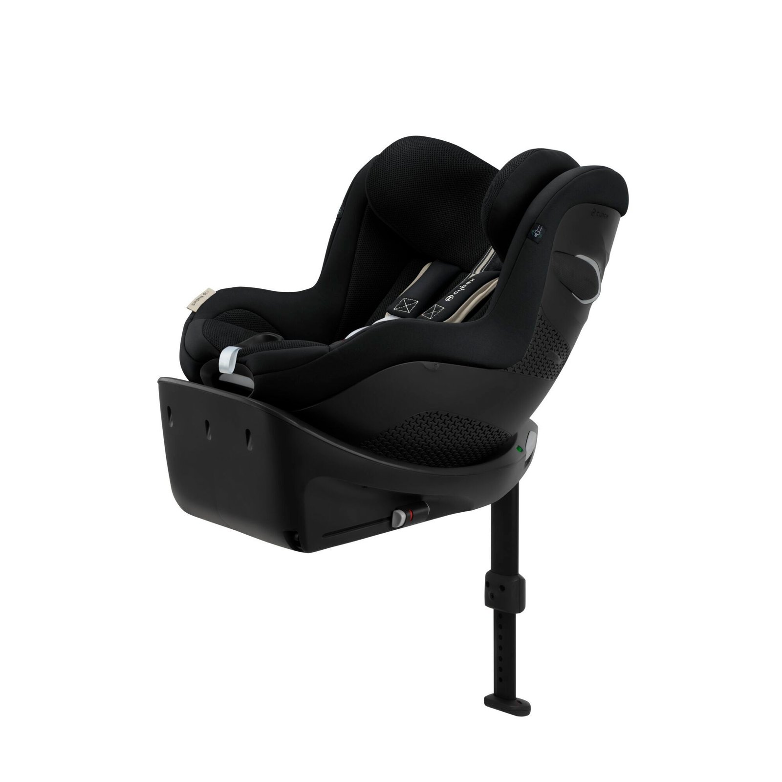 Melns bērnu autokrēsliņš ar Isofix kāju un sānu aizsardzību
