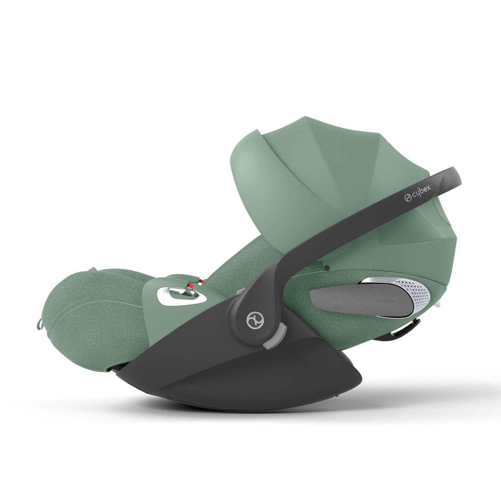Cybex Cloud T Liegeri Plus recline bērnu autokrēsliņš zaļā krāsā ar rokturi un pamatni