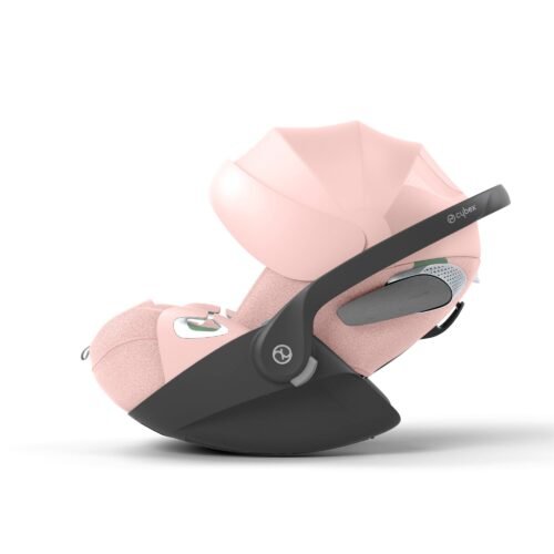 Cybex Cloud T i-Size bērnu autokrēsliņš rozā krāsā ar jumtiņu un melnu pamatni