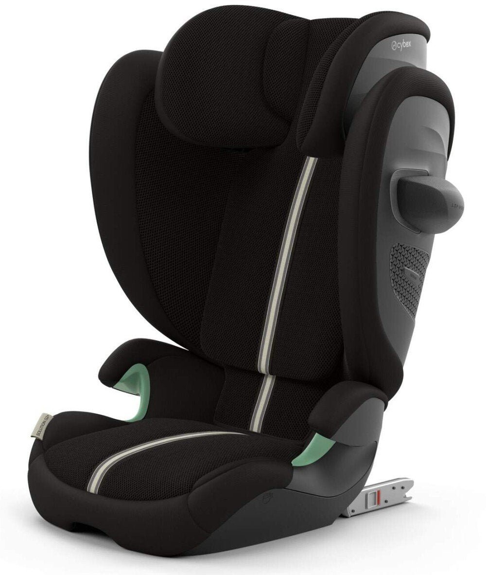 cybex-autokedute-solution-g2-100-150cm-plus-moon-black-juoda-1756650273-1000xauto_0.jpg Cybex melns autokrēsliņš ar augstu atzveltni, galvas balstu un zaļiem ieliktņiem; ISOFIX stiprinājums