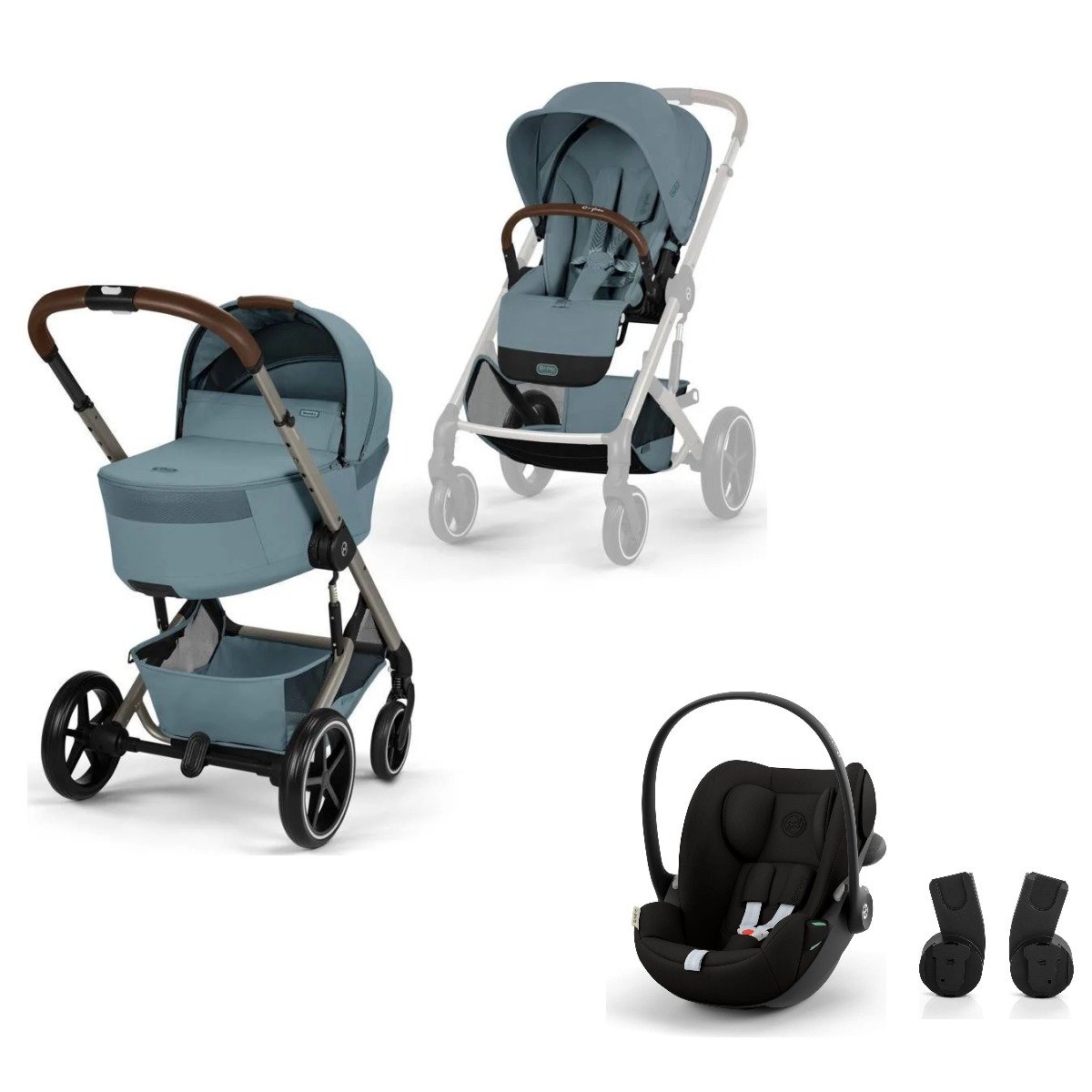 cybex-balios-s-lux-3in1-stormy-blue-cloud-g3-black Cybex Balios S Lux 3in1 Stormy Blue ar Cloud G3 Magic Black autokrēslu un adapteriem