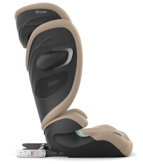 Cybex Solution G2 autokrēsliņš smilškrāsā ar melnu sēdekli un salokāmu muguras balstu