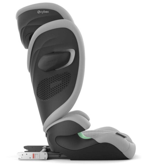 Cybex pelēks autokrēsliņš ar augstu atzveltni, regulējamu galvas balstu un Isofix stiprinājumu
