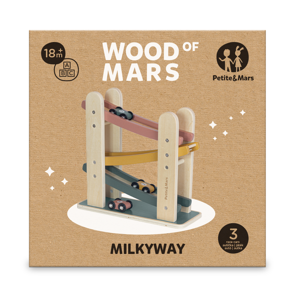 Petite&Mars koka mašīnu trase Milky Way Wood of Mars – Natural – foto 2