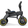 Doona Liki Trike S3 salokāms trīsritenis, tumši pelēks ar dzelteniem riteņu akcentiem un augstu rokturi