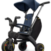 Doona Liki Trike S3 salokāms trīsritenis tumši zilā un melnā krāsā ar jumtiņu un rokturi