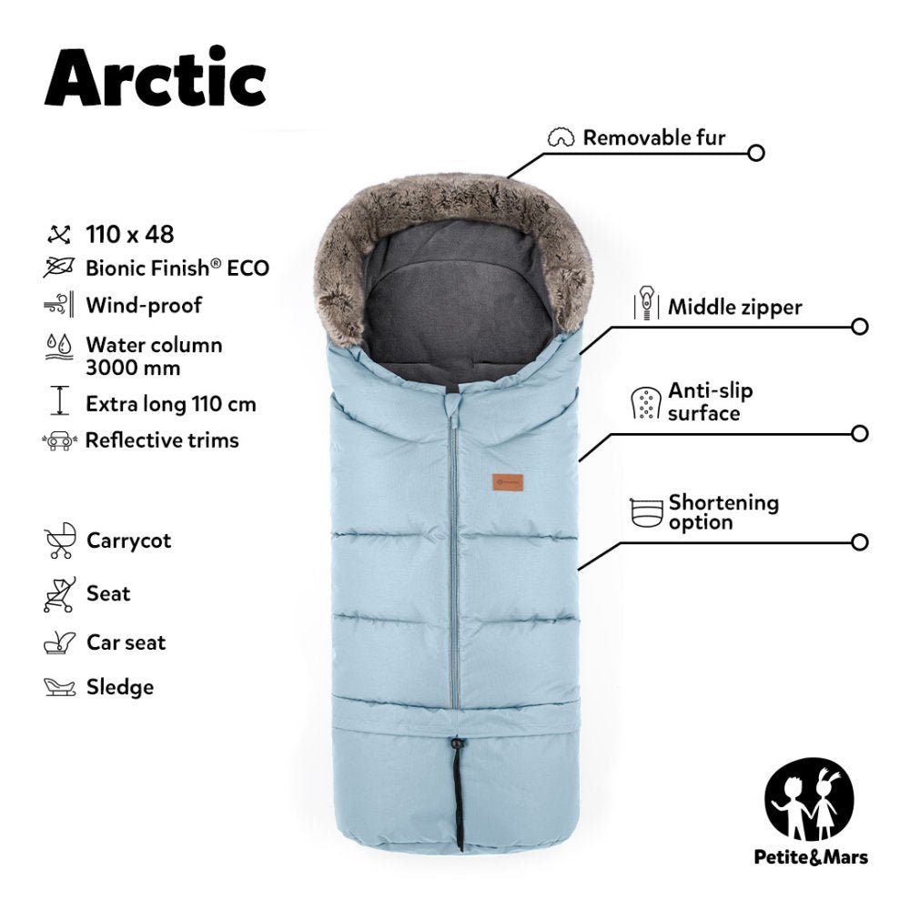 Petite&Mars Arctic 4in1 ziemas guļammaiss ratiem – Champagne Shower – 2
