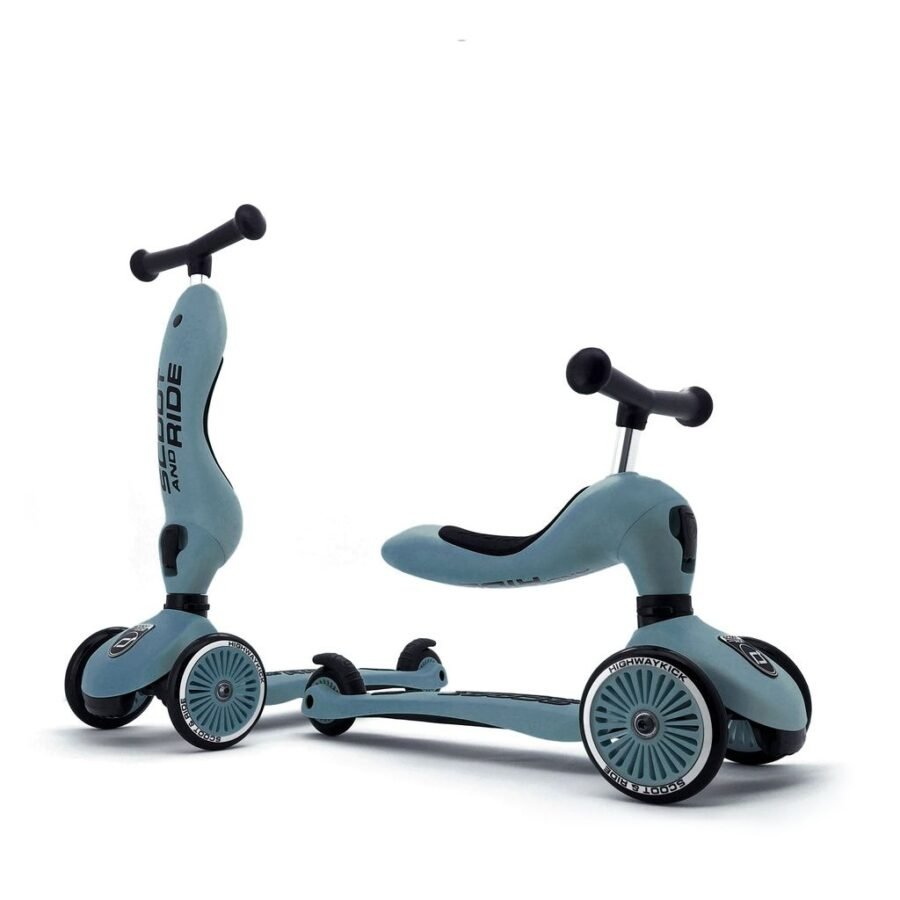 Zils Scoot and Ride Highwaykick 1 skrejritenis ar trim riteņiem un sēdekli