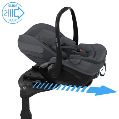 Maxi-Cosi Pebble Slide Pro turvahēlītis tumši pelēkā krāsā ar pamatni un rokturi