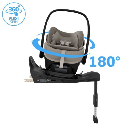 Maxi-Cosi Pebble Slide Pro autokrēsliņš ar 360° pagriezienu un bāzi, smilšu krāsā, ar drošības jostām
