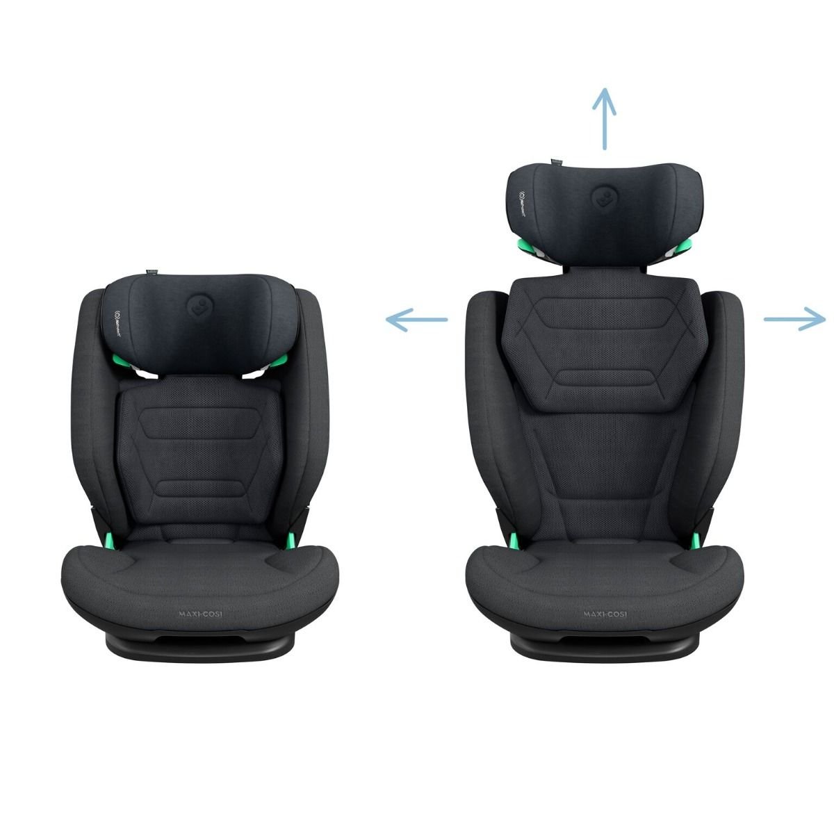 Maxi-Cosi Rodifix Pro2 i-Size pelēks autokrēsliņš ar regulējamu galvas balstu un platām sānu atzveltnēm