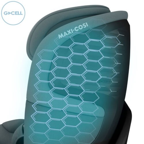 Maxi-Cosi Emerald S Graphite autokrēsliņš ar tumši zaļu polsterējumu un šūnveida rakstu