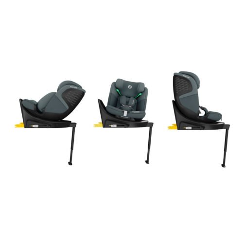 Maxi-Cosi Emerald S Tonal Graphite autokrēsliņš ar Isofix bāzi, pelēkzaļš, redzams trīs pozīcijās
