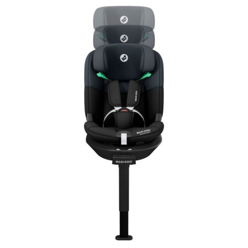 Maxi-Cosi Emerald 360 S melns autokrēsliņš ar galvas balstu un pamatni uz balsta kājas