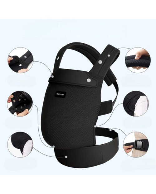 Momcozy ergonomiskā ķengursoma ar tīkliņu Black 3