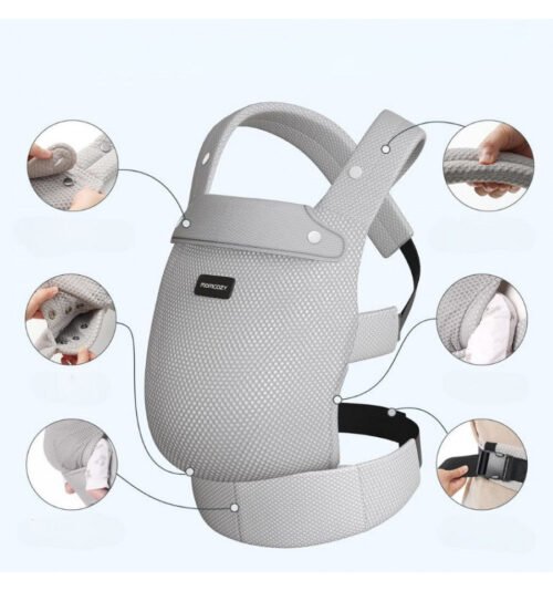 Momcozy ergonomiskā ķengursoma ar tīkliņu Grey 3