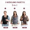 Momcozy ergonomiskā ķengursoma ar tīkliņu Grey 6