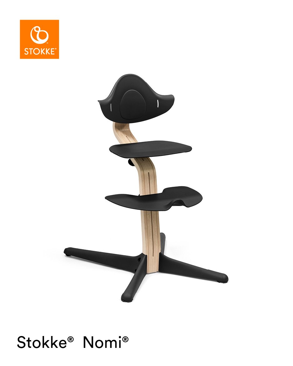 Stokke Nomi barošanas krēsls – Natural rāmis / Black – foto 1