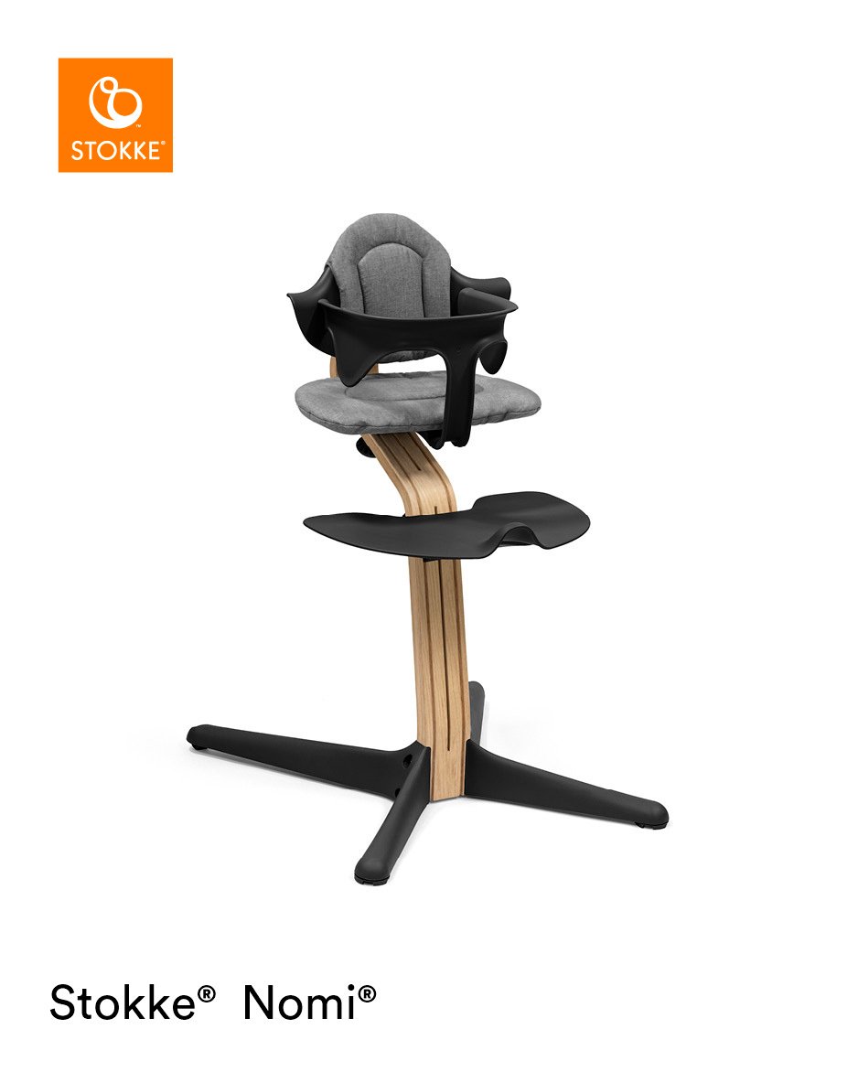 Stokke Nomi barošanas krēsls – Oak rāmis / Black – foto 2