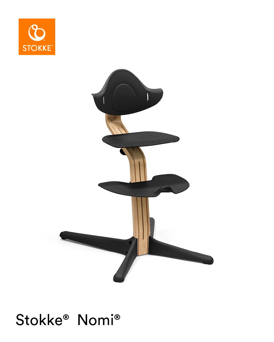 Stokke Nomi barošanas krēsls – Oak rāmis / Black – foto 1