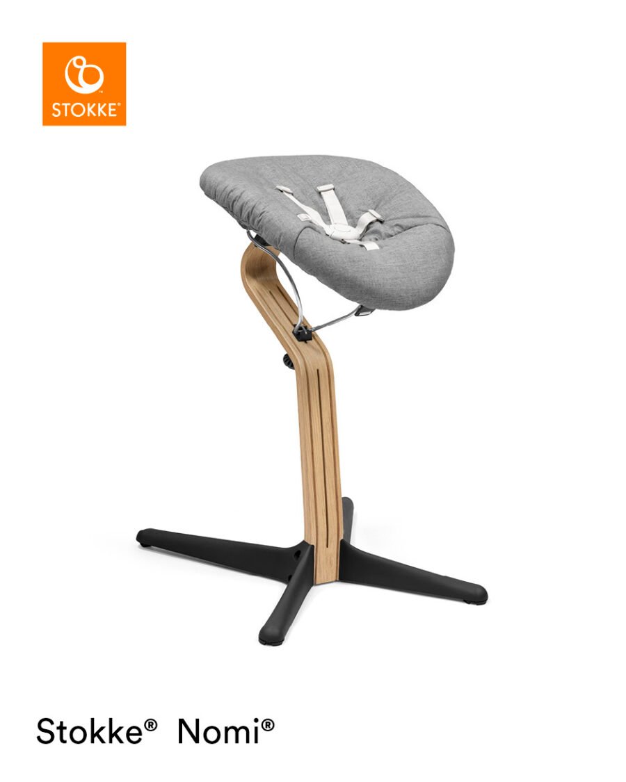 Stokke Nomi barošanas krēsls – Oak rāmis / Black – foto 3
