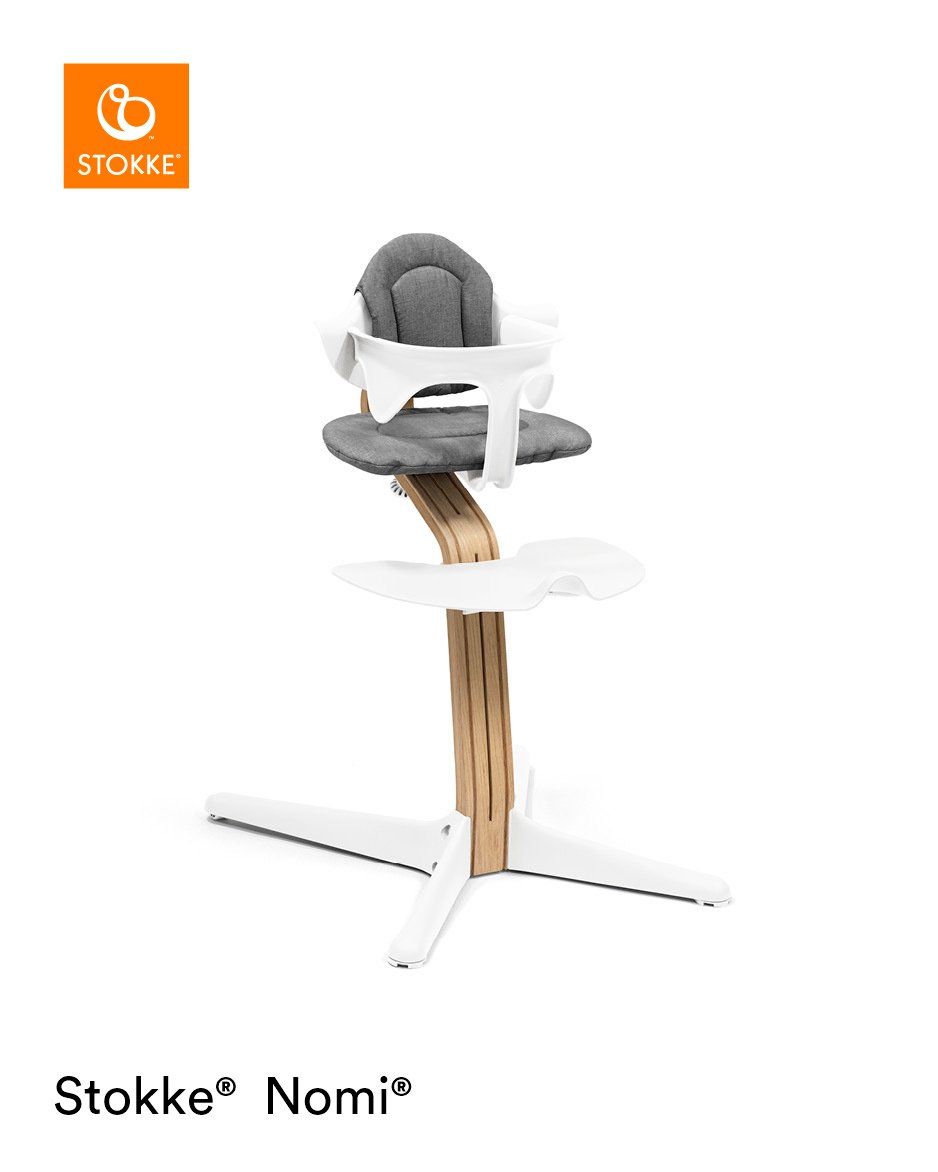 Stokke Nomi barošanas krēsls – Oak rāmis / White – foto 2