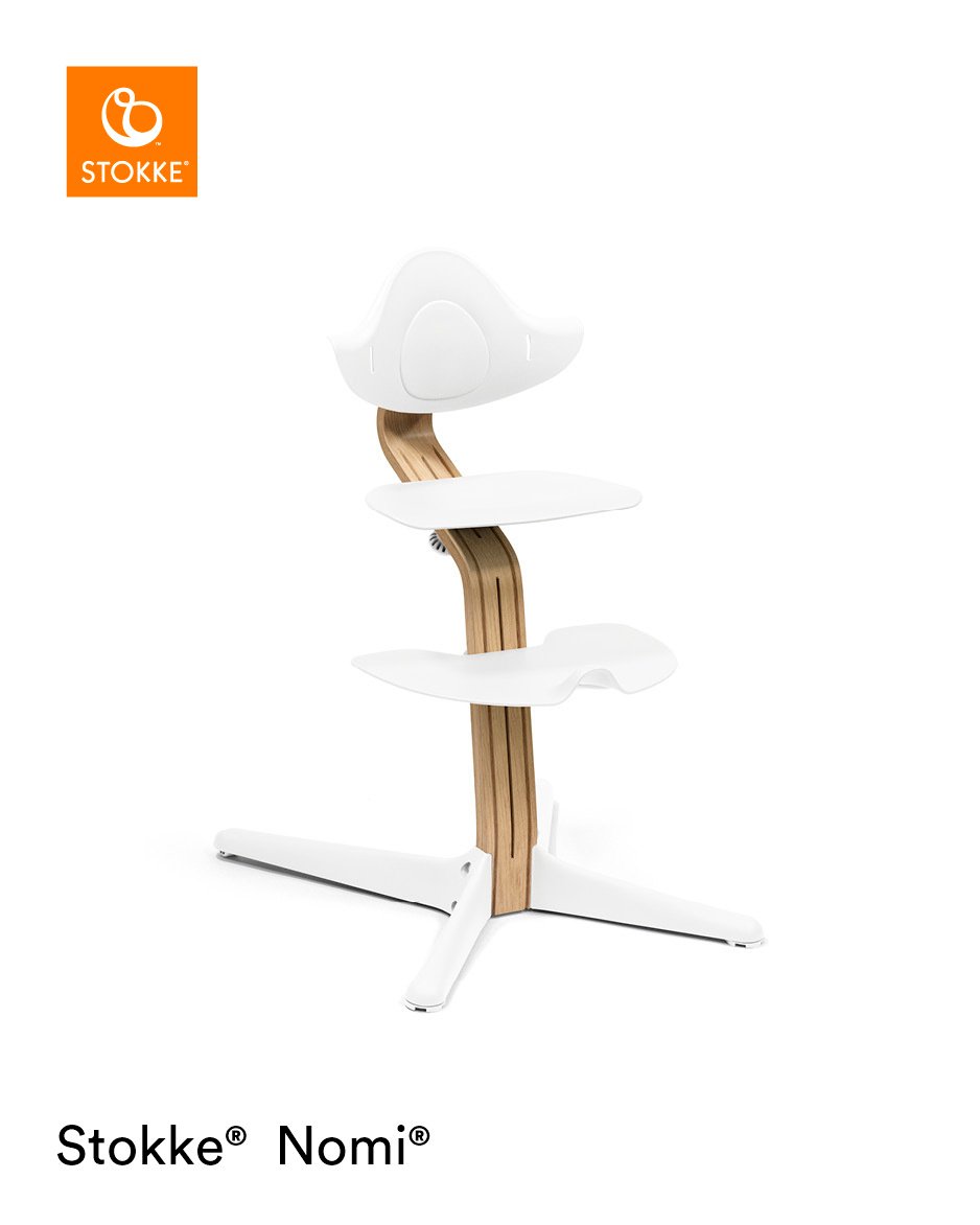 Stokke Nomi barošanas krēsls – Oak rāmis / White – foto 1