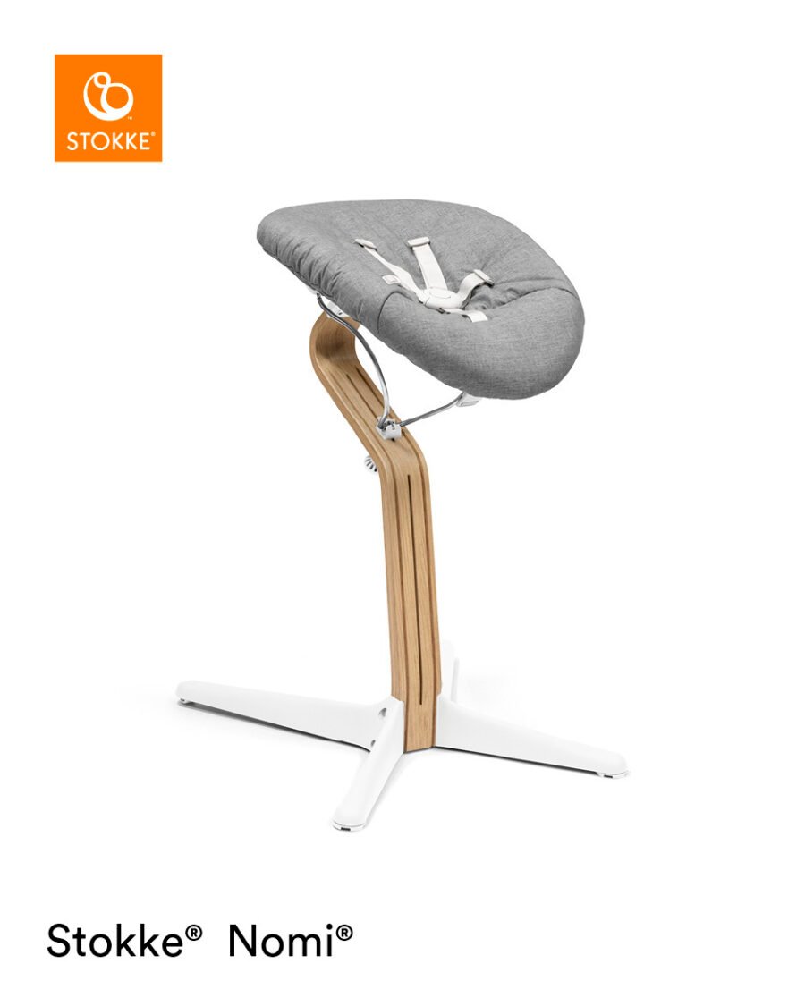 Stokke Nomi barošanas krēsls – Oak rāmis / White – foto 3