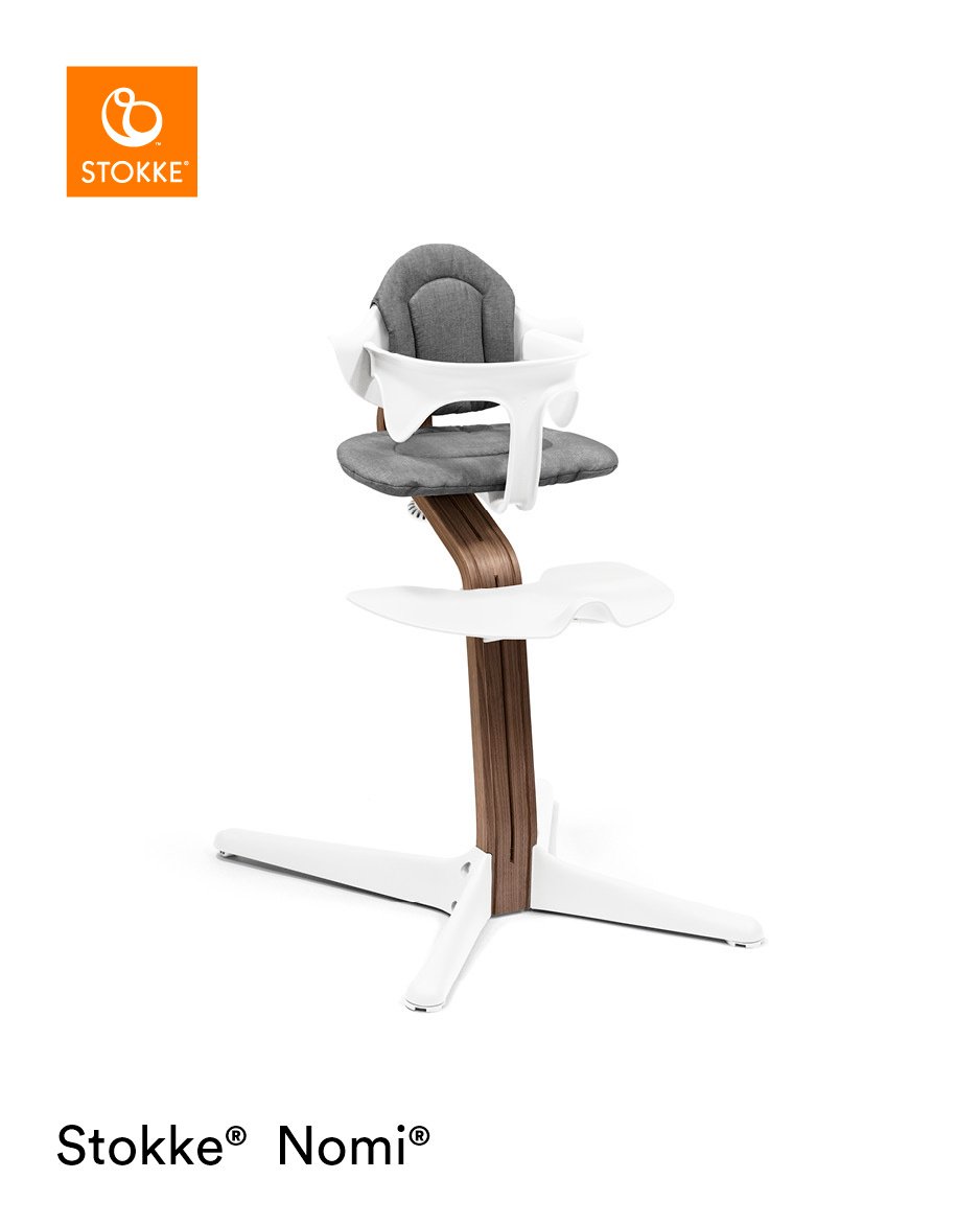 Stokke Nomi barošanas krēsls – Walnut rāmis / White – foto 2