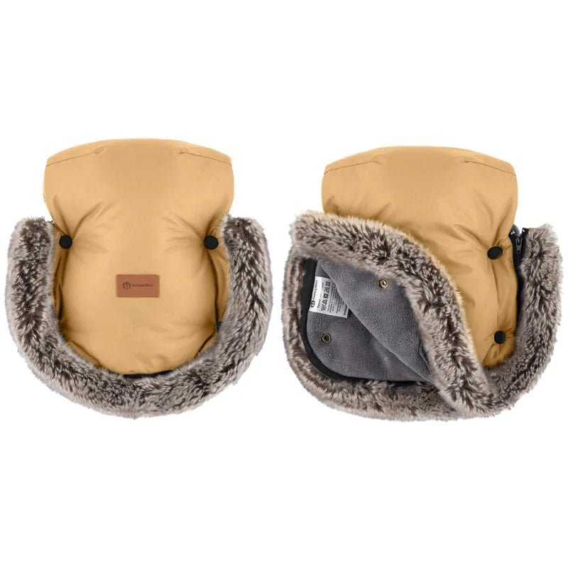 Petite&Mars Furry ziemas cimdi ratiem – Elegant Caramel – 4