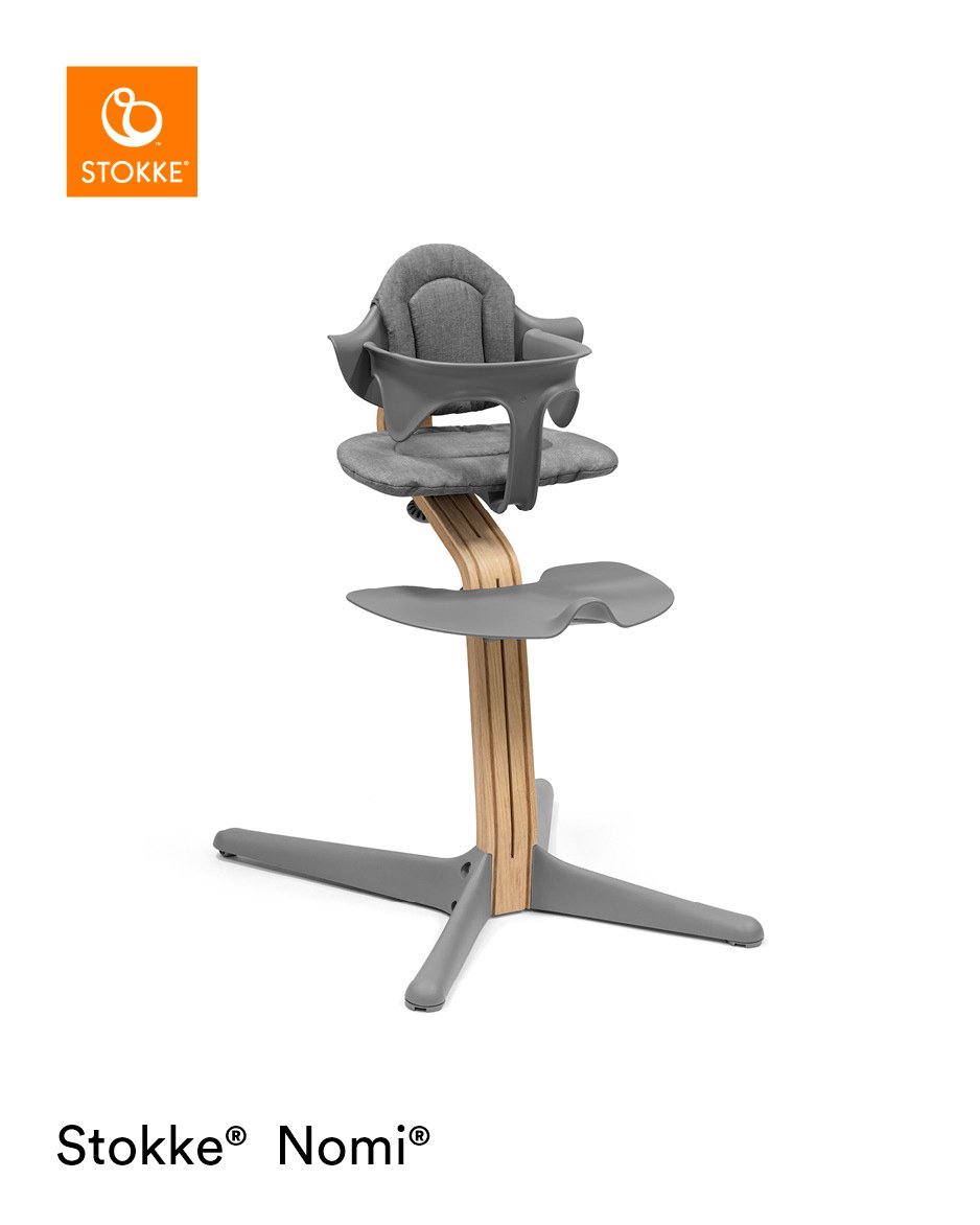 Stokke Nomi barošanas krēsls – Oak rāmis / Grey – foto 2
