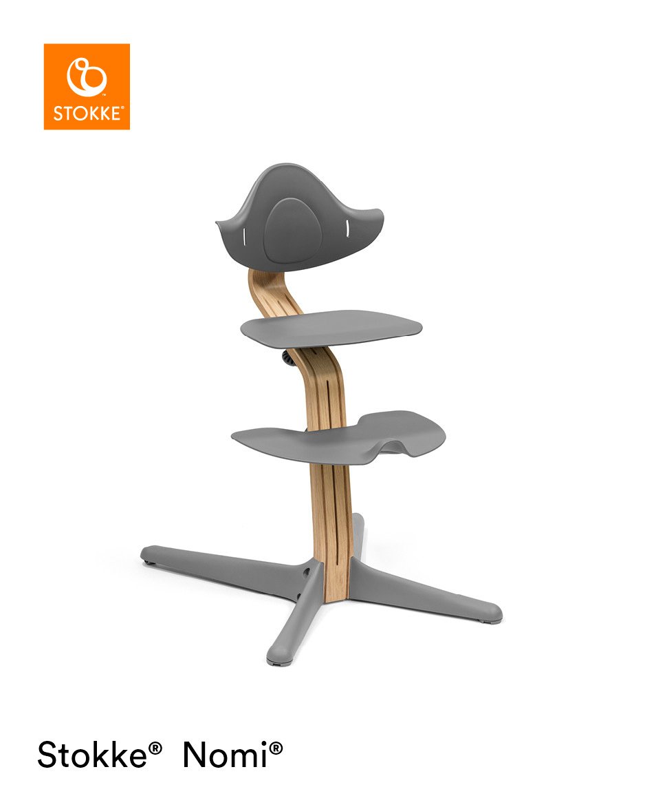 Stokke Nomi barošanas krēsls – Oak rāmis / Grey – foto 1