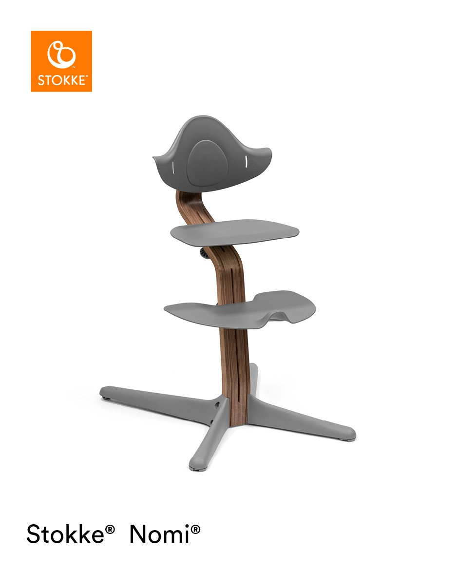 Stokke Nomi barošanas krēsls – Walnut rāmis / Grey – foto 1