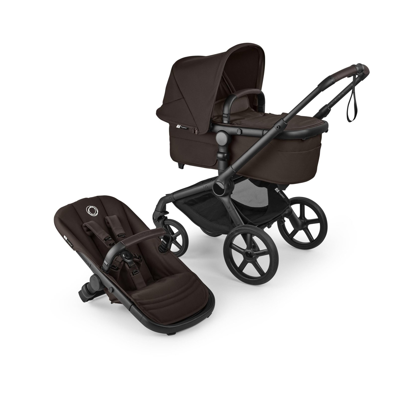 Bugaboo Fox 5 Renew universālie ratiņi 2in1 Black/Cocoa Brown