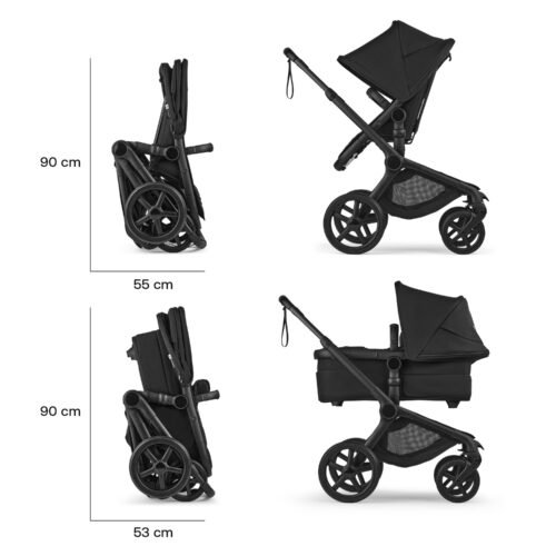 Bugaboo Fox 5 Renew universālie ratiņi 2in1 Graphite/Heritage Black – Dusty Pink – 8