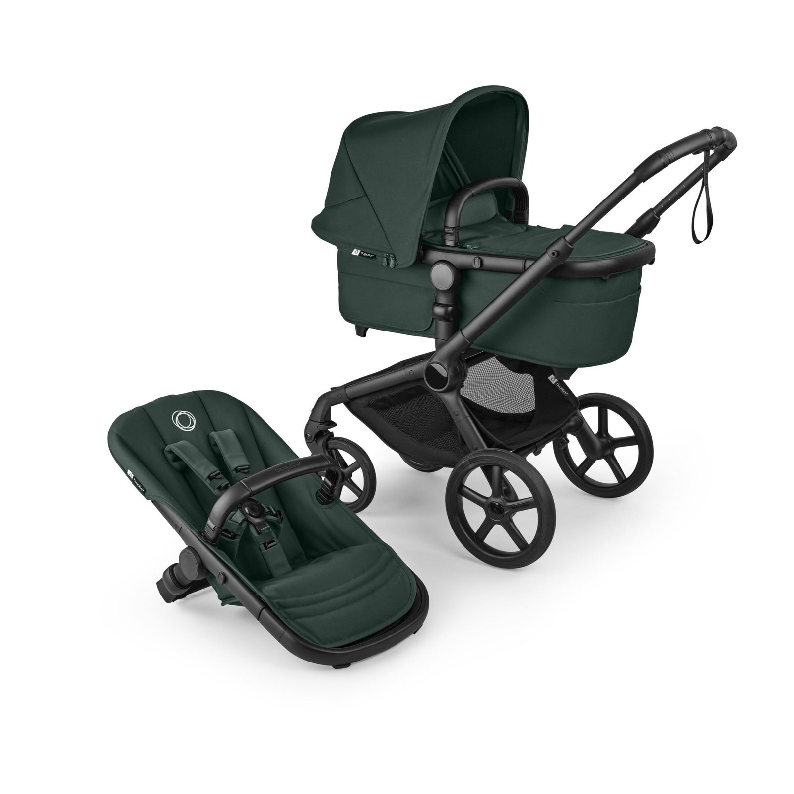 Bugaboo Fox 5 Renew universālie ratiņi 2in1 Black/Fern Green