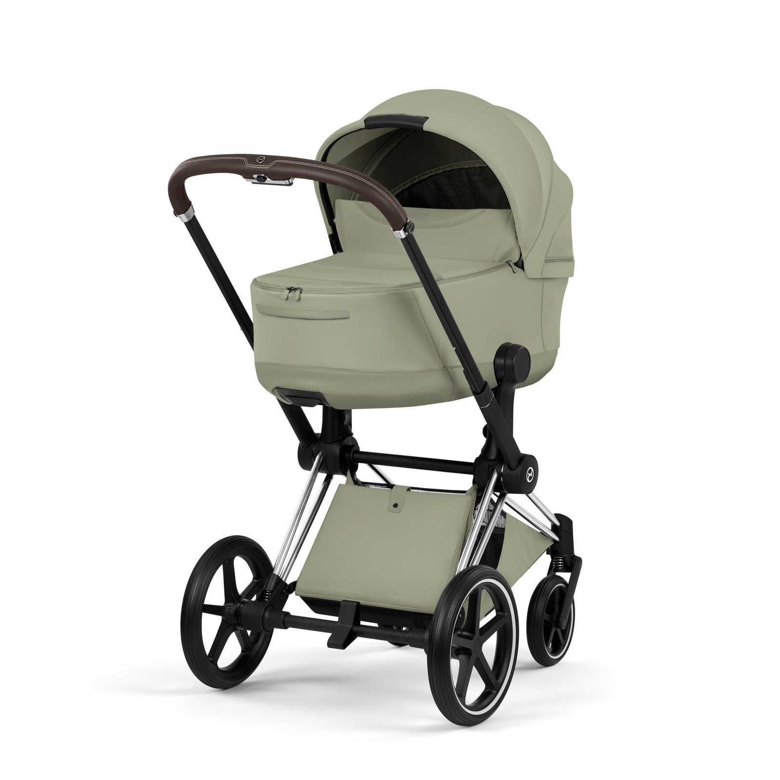 stroller-sets-cybex-sage-green-cybex-priam-style-stroller-set-sage-greenframe-chrome-brown-140454-116968.jpg Cybex Priam V5 Style 2in1 universālie rati Sage Green, Chrome Brown