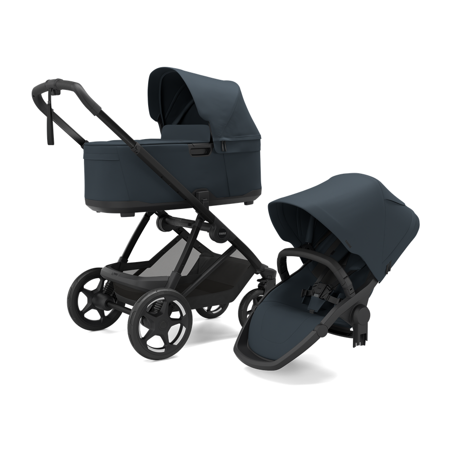 Thule Charm universālie ratiņi 3in1 Darkest Blue + Thule Maple Connect Darkest Blue – foto 2