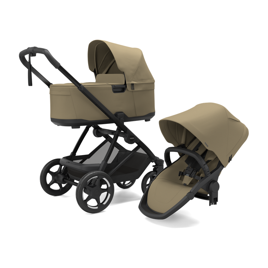 Thule Charm universālie ratiņi 3in1 Faded Khaki + Thule Maple Connect Faded Khaki – foto 2