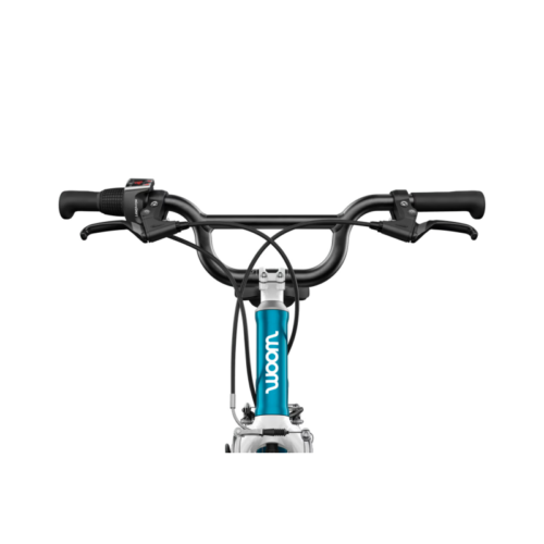 WOOM GO 4 bērnu velosipēds, metallic blue, ar melnu stūri un rokturiem